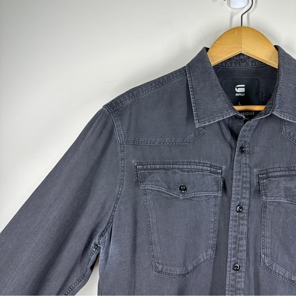 G Star Raw Marine Slim Shirt in Washed Black L - Picture 4 of 11